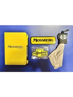 Bundle of 5 MOSSBERG Swag - Journal + Pen + Decal + PVC Patch + Cleaning Cloth